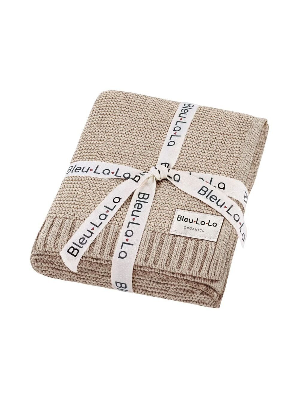 Bleu La La Heritage Knit Luxury Organic Cotton Baby Swaddle Blanket NWT